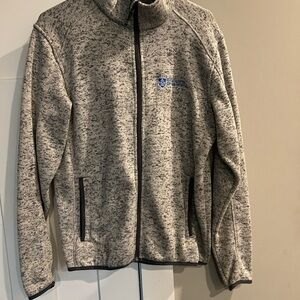 Gray Full-Zip Jacket with Logo Mass General